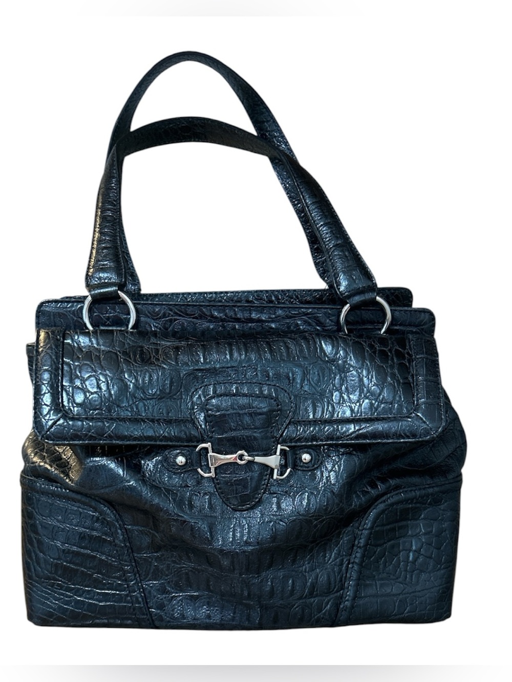 Talbots  Croc Pattern Leather Handbag